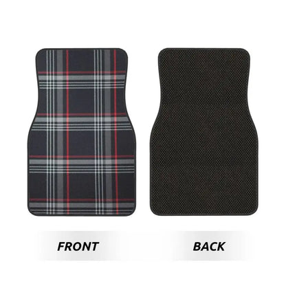 GTI Tartan Car Floor Mats Universal Non-Slip Carpets Rugs Front & Rear Car Foot Mats Set of 4 Pieces Auto Accessories Decoration