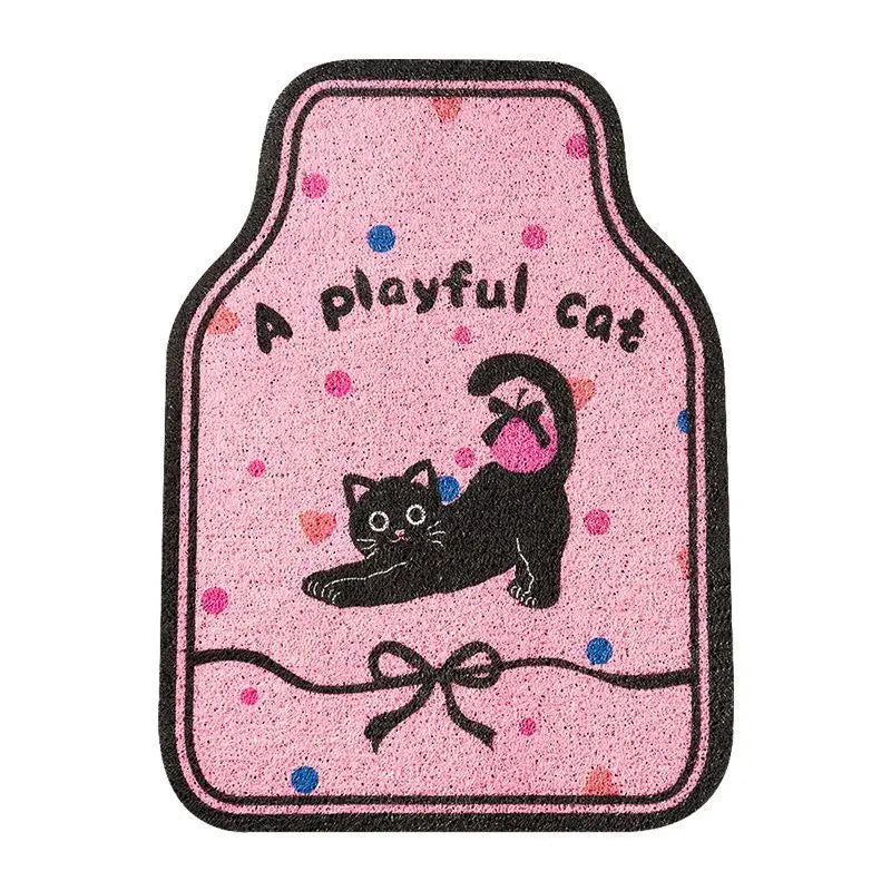 Universal Car Floor Mats Cute Women Driver Side Auto Foot Pad Non Slip Durable Carpet