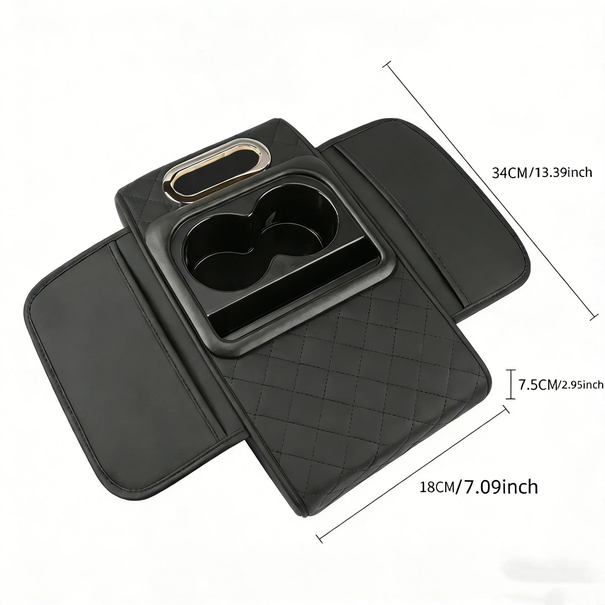 Center Console Organizer with Cup Holder Car Armrest Storage Box Armrest Heightening Cushion Pad for Car Interior Auto Accessory