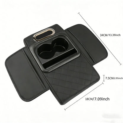 Center Console Organizer with Cup Holder Car Armrest Storage Box Armrest Heightening Cushion Pad for Car Interior Auto Accessory