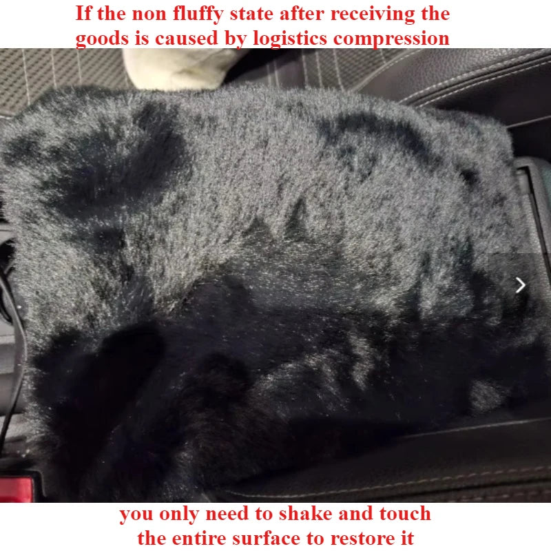 Cute Car Armrest Box Plush Covers Cushion Warm Center Console Arm Cover Pads Stowing Tidying Universal Automobile Interior Decor