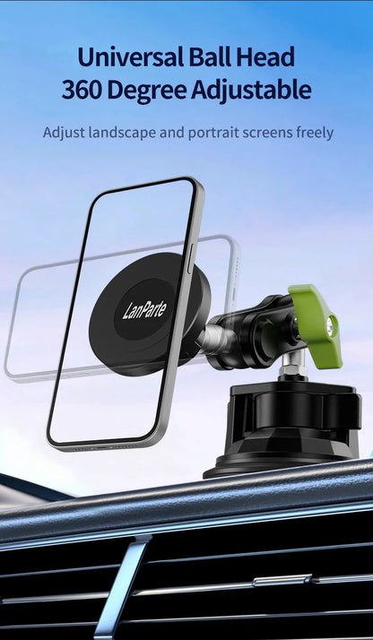 Car Phone Holder Magnetic Mount Strong Sticky Adhesive Suction Cup Dashboard 360 Rotating Anti-Shake for Iphone 16 15 14 13