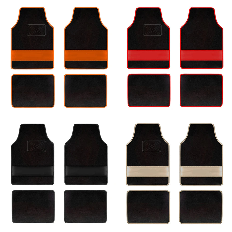 Custom Text  Car Floor Mats Universal Automotive Car Mat Full Set Of 4 Front And Rear Car Carpet  Auto Interior Accessories