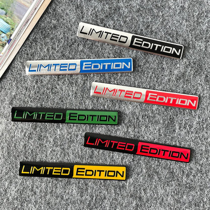 1 Pair 3D Aluminum Car Stickers Emblem Limited Edition Styling Badge Decals Auto Door Bumper Trunk Body Side Decor Accessories