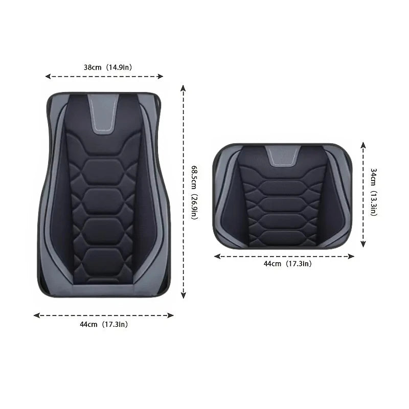 4pcs Universal Waterproof Car Floor Mats - Perfect for Front & Rear Vehicles - Polyester Fiber Non-slip Car Carpet Accessories