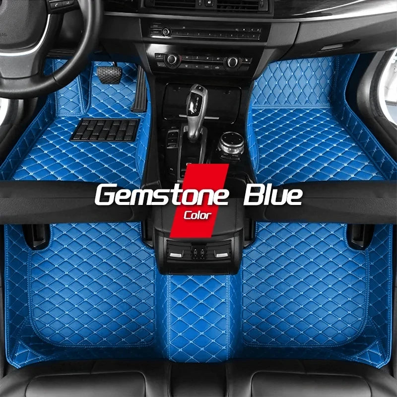 Car Mats Floor For Peugeot 5008 P87 2017~2023 7seat Luxury Leather Mat Car Floor Mats Universal Waterproof Cocho Car Accessories