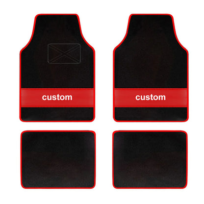 Custom Text  Car Floor Mats Universal Automotive Car Mat Full Set Of 4 Front And Rear Car Carpet  Auto Interior Accessories