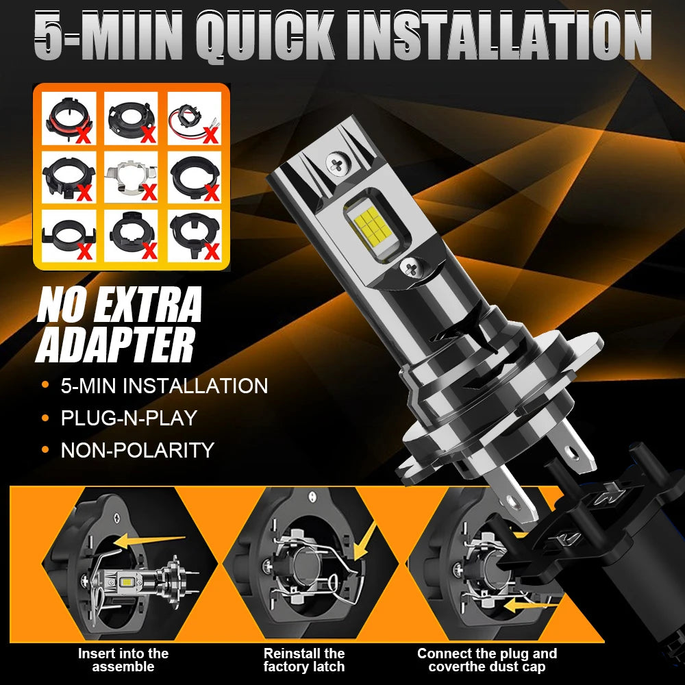 H7 H4 LED CANBUS Bulb 900000LM Ultra Powerful Led Light for Car Super Bright Wireless Automobile Motorcycle Diode Headlight Lamp