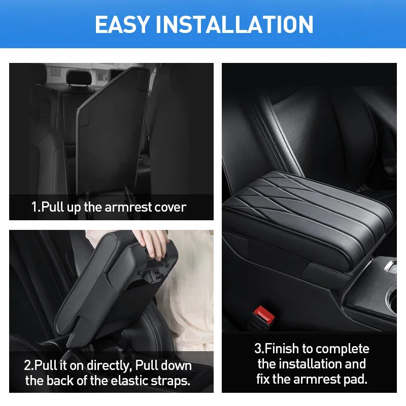 Car Strip Armrest Cushion Mat Auto Center Console Pad Memory Foam Armrest Box Hand Rest Pillow Universal Fit for Most Vehicles