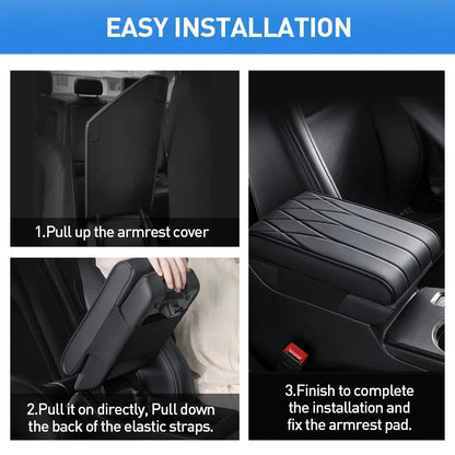 Car Strip Armrest Cushion Mat Auto Center Console Pad Memory Foam Armrest Box Hand Rest Pillow Universal Fit for Most Vehicles