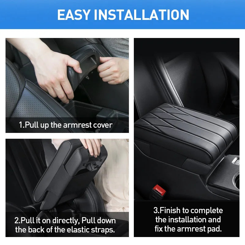 Car Strip Armrest Cushion Mat Auto Center Console Pad Memory Foam Armrest Box Hand Rest Pillow Universal Fit for Most Vehicles