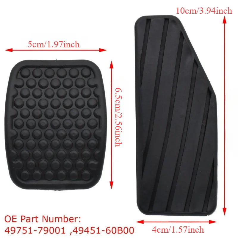 3-piece set of car foot pedals, brake and accelerator pedal pads, anti-slip and durable, universal for vehicles