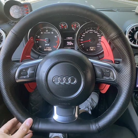 Custom Steering Wheel Cover 100% Fit For Audi TT TTS (8J) 2006-2013 2014 A3 S3 (8P) Sportback 2008-2012 R8 (42) Car Accessories