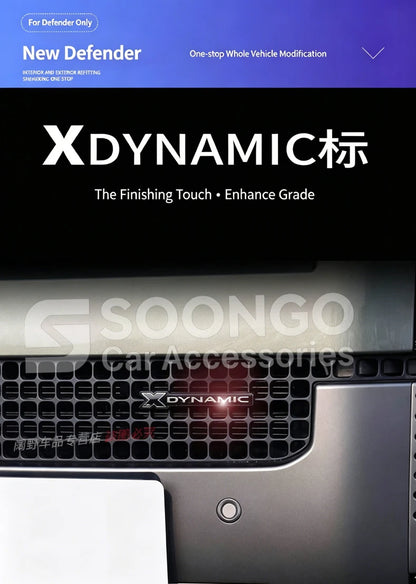 For Land Rover Defender 90 110 130 2020-2026 X-DYNAMIC Car Front Grille Emblem Side Badge Logo Decorative Strip Modified Sticker