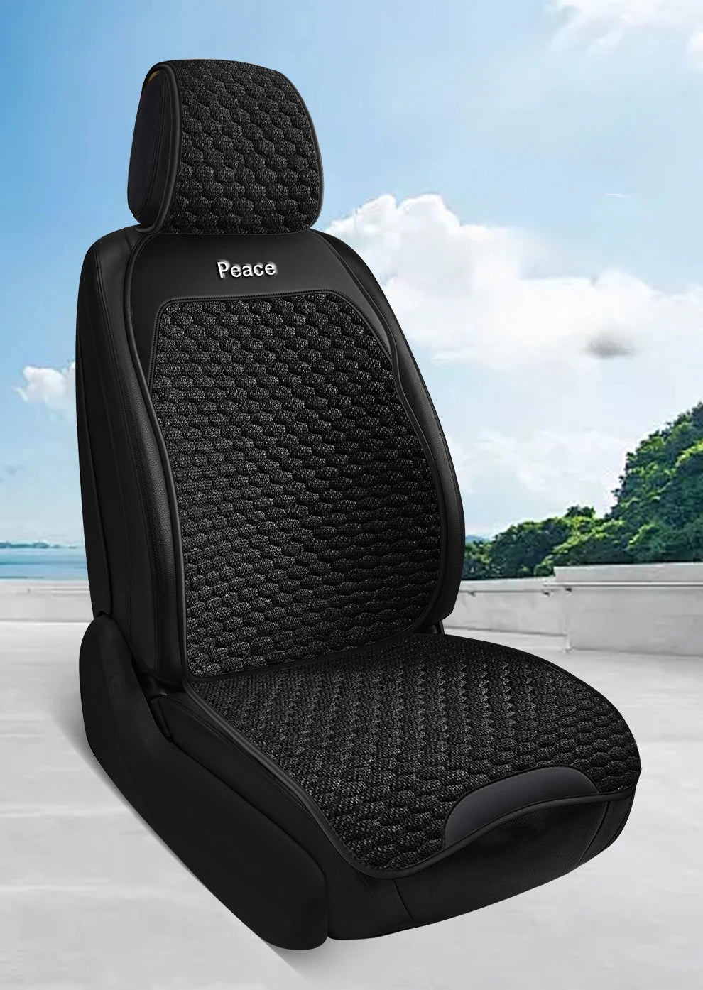 Breathable Linen Car Seat Cushion Comfortable and Wearable Car Seat Cover Universal Fits Most Cars - 1 Unit