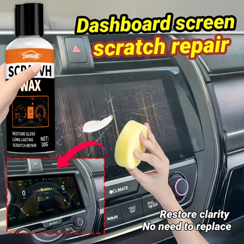 Car Scratch Repair Wax, Dashboard Screen Scratch Repair Agent |   Suitable for Various Scratch Repairs on Central Consoles, Helmets, Glass, Acrylic, and Glasses.