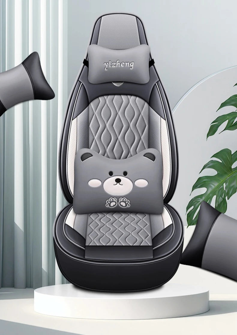 Universal Single  Car Seat Cover - Full-Wrap Design  Perforated PU Leather (Breathable & Durable), All-Season Fit for Most Cars