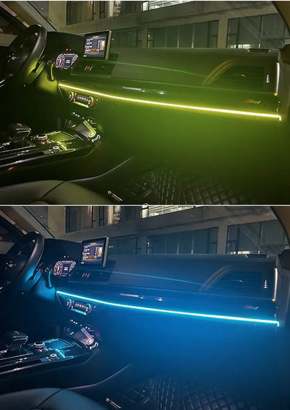 Colorful LED Car Interior Hidden App Remote Control Atmosphere Lamp USB Car Ambient Light Acrylic Strips Dashboard Lights RGB