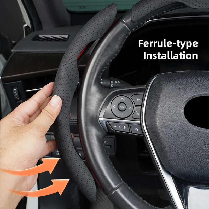 Sporty Steering Wheel Cover Advanced Leather Anti-Slip For Smart EQ Fortwo Forfour 453 451 452 450 454 Roadster Forjeremy