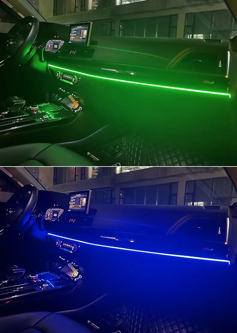 Colorful LED Car Interior Hidden App Remote Control Atmosphere Lamp USB Car Ambient Light Acrylic Strips Dashboard Lights RGB
