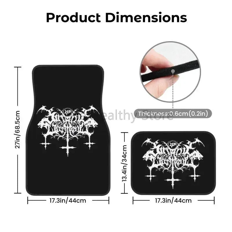 Gothic Car Floor Mats Non-Slip Carpets Rugs Auto Mat Accessories Decor Front & Rear Car Foot Mats Set of 4 Pieces