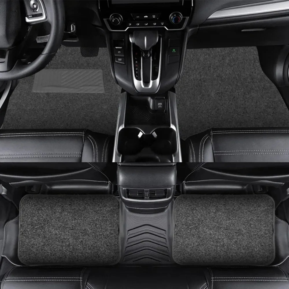 PVC Plush Car Floor Mats Non-Slip Wear-Resistant Easy-Clean Car Carpet Velcro Backed Car Floor Mats Suitable For All Seasons