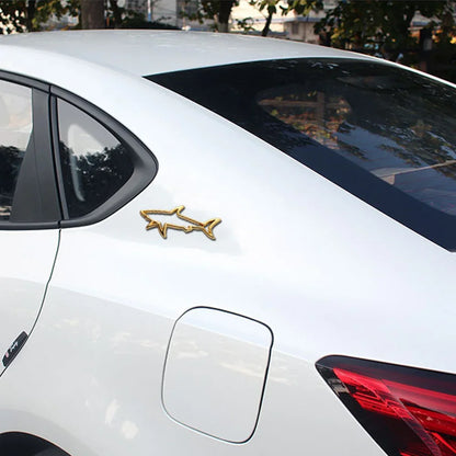 Car Styling 3D Metal Sticker Fish Shark Emblem Badge Decals Automobile Motorcycle Fuel Cap Decoration Logo Car Accessories