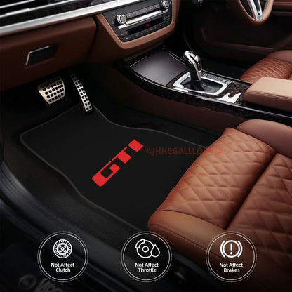 Emblems 4PCS Crystal Velvet Car Floor Mats Set of Four Anti Fouling Car Mats Carpet Anti Slip Car Floor Mats