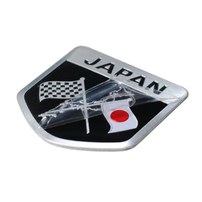 Japan Flag Shield Emblem Badge Car Sticker Japanese Flag Badge Body Bumper Styling Decor Sticker Badge Universal Car Accessories