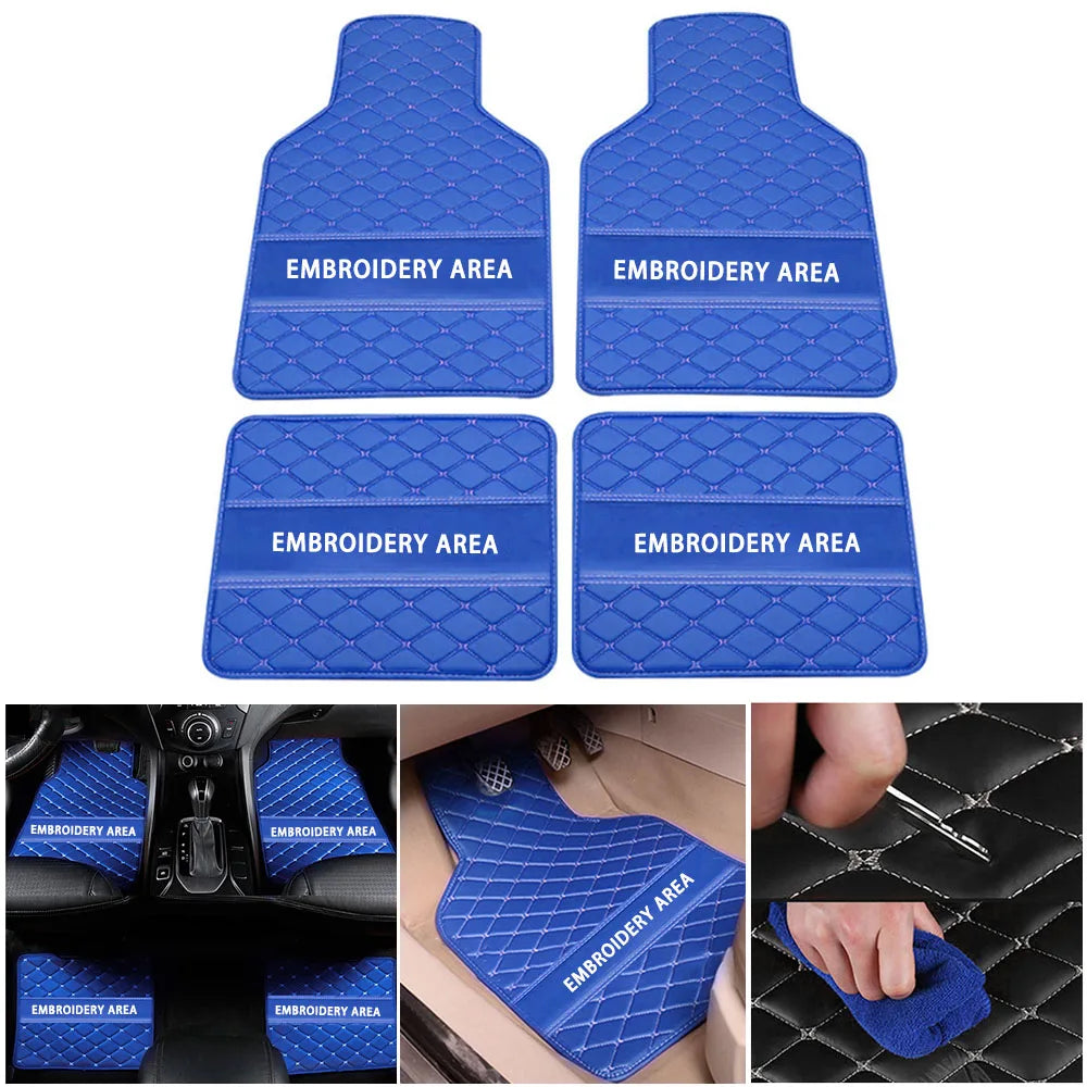 Universal Car Floor Mats Custom  Picture Leather Auto Carpet Anti-slip Interior Accessories Mats For All Car