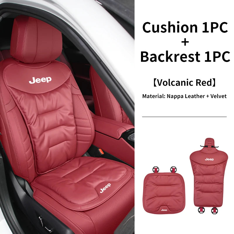 Car Velvet Cushion Vinter Leather Backrest Seat Cover Accessories For Jeep Grand Cherokee Compass Patriot Renegade Wrangler Libe