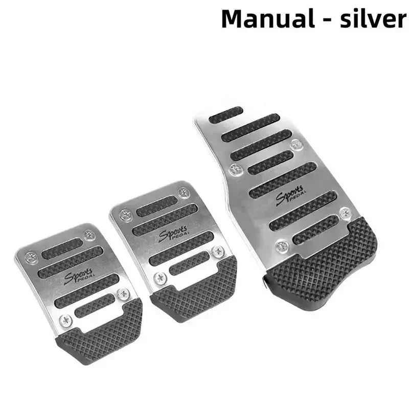 2pc Non-Slip Aluminum Alloy Car Pedal Pads, Automatic Transmission Brake & Gas Pedal Covers Auto SUV ATV Replacement Accessories