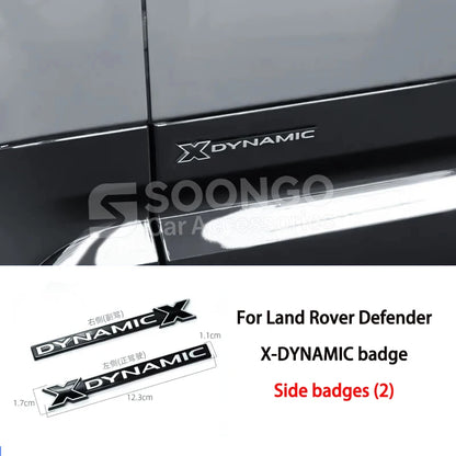 For Land Rover Defender 90 110 130 2020-2026 X-DYNAMIC Car Front Grille Emblem Side Badge Logo Decorative Strip Modified Sticker