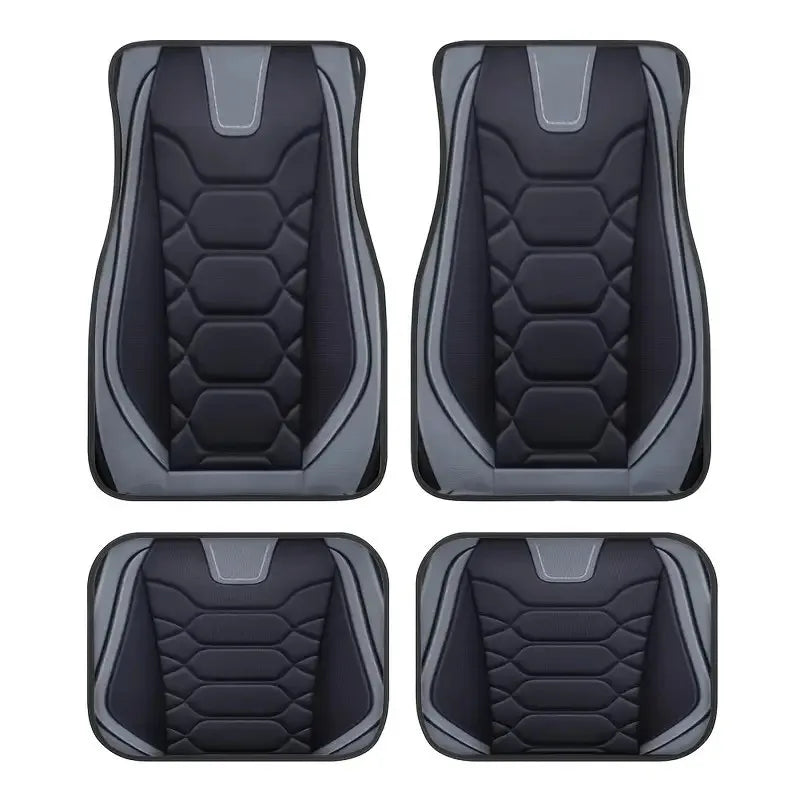 4pcs Universal Waterproof Car Floor Mats - Perfect for Front & Rear Vehicles - Polyester Fiber Non-slip Car Carpet Accessories