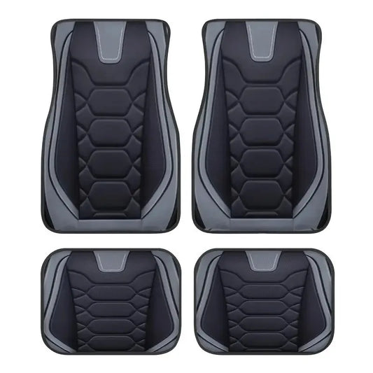 4pcs Universal Waterproof Car Floor Mats - Perfect for Front & Rear Vehicles - Polyester Fiber Non-slip Car Carpet Accessories