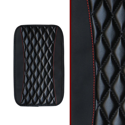 Car Armrest Cover Mat Universal PU Leather Ethnic Style Print Waterproof Non Slip Storage Box Pad Auto Styling Interior Accessor