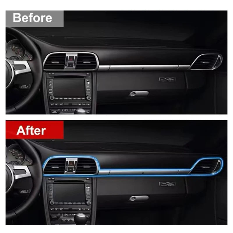 RGB Car Interior LED Light Strip Ambient Neon Invisible Light USB Fiber Optic Atmosphere Lamp Support Control Colorful