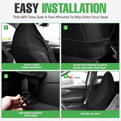 1Pcs Car Seat Cover Universal Auto Breathable Cushion Waterproof Towel Cloth Car Seat Protector with Adjustable Elastic Strap