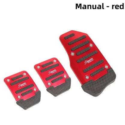 2pc Non-Slip Aluminum Alloy Car Pedal Pads, Automatic Transmission Brake & Gas Pedal Covers Auto SUV ATV Replacement Accessories