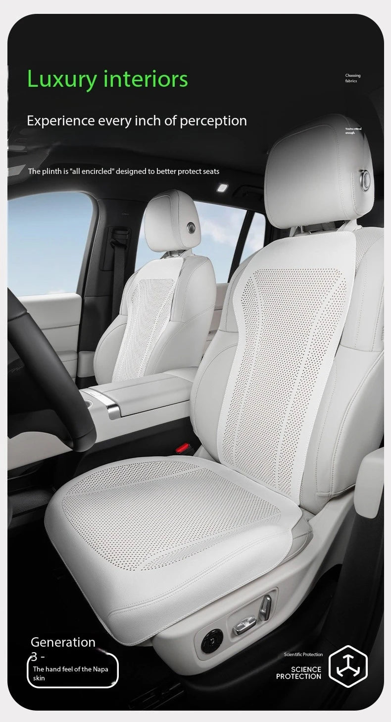 Breathable Leather Car Seat Cover Universal Front Seat Protection Cushion Luxury Car Interior Backrest Support Mat Accessories