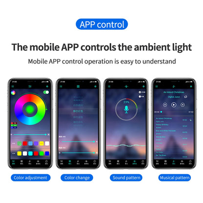 Car Interior Ambient Light Kit RGB LED Foot Strip Light Music Sync with App Remote Music Control Cig/USB Auto Decorative Lamps