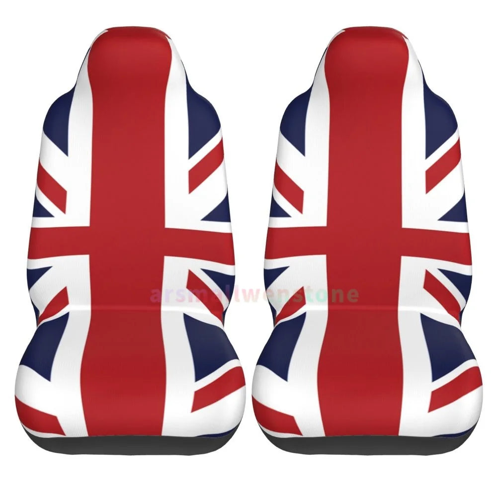 United Kingdom Flag Car Seat Cover 2PCS Front Car Seat Cover Seat Anti Fouling Protective Cover Cute Car Accessories
