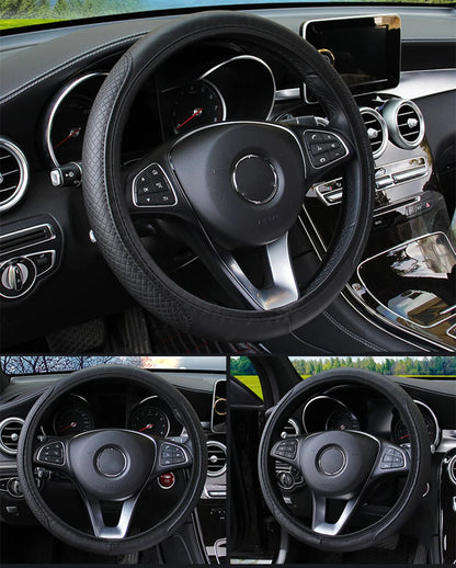 SEAMETAL 37-39CM Steering Wheel Cover Anti Slip Breathable Steering Cover Universal Microfiber Leather Steer Wheel Protector