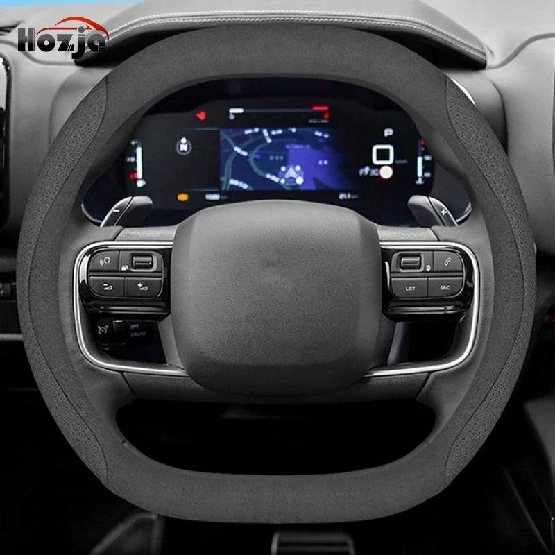 Leather car steering wheel cover suitable for Kia Sportage GT-Line RHD, K5 GT-Line RHD, EV6 RHD, EV9 RHD, Carnival RHD K4 RHD
