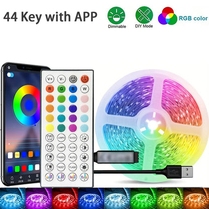RGB Led Strip Lights 1M-40M  Led Room Light with APP Control Flexible Ribbon Luces Led Tape for Room Bedroom Decoration