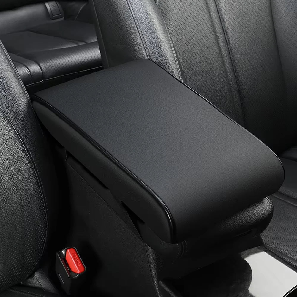 PU Leathe Center Console Heightening Comfort Armrest Pad Cover Universal Armrest Cushion Fit for Most Cars（31cm*20cm*4.5cm）