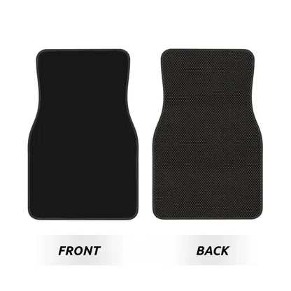 Black Solid Color Car Floor Mats Universal Non-Slip Carpets Rugs Front & Rear Car Foot Mats Set of 4 Pieces Auto Accessories