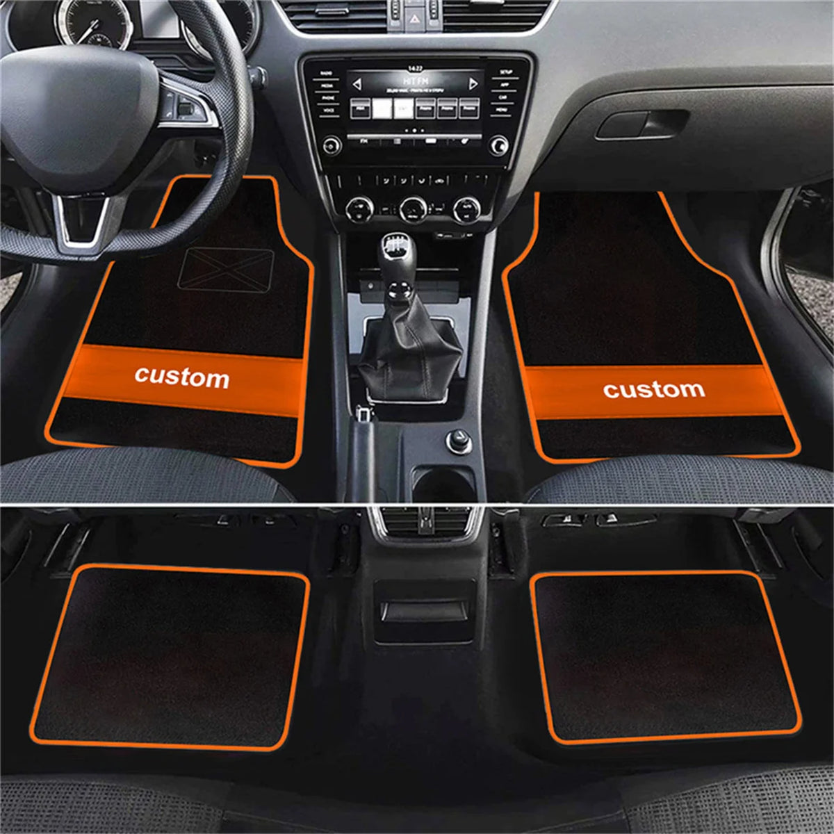 Custom Text  Car Floor Mats Universal Automotive Car Mat Full Set Of 4 Front And Rear Car Carpet  Auto Interior Accessories