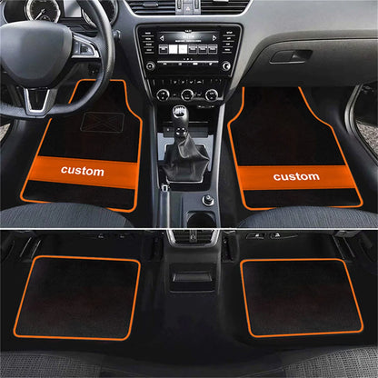 Custom Text  Car Floor Mats Universal Automotive Car Mat Full Set Of 4 Front And Rear Car Carpet  Auto Interior Accessories