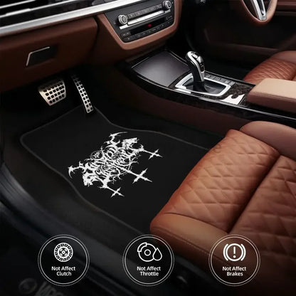 Gothic Car Floor Mats Non-Slip Carpets Rugs Auto Mat Accessories Decor Front & Rear Car Foot Mats Set of 4 Pieces